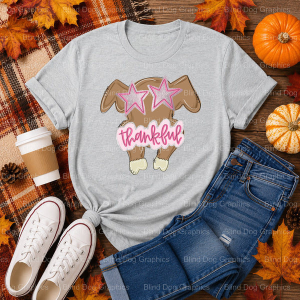 Thankful & Stuffed – Thanksgiving Premade DTF Transfer (view 1 of 2) – by Blind Dog Graphics – Premade Transfers – Fall, T...