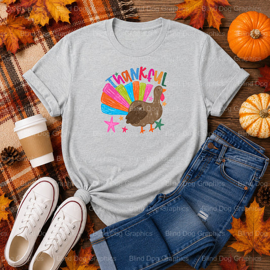Thankful Vibes – Thanksgiving Premade DTF Transfer (view 1 of 2) – by Blind Dog Graphics – Premade Transfers – Fall, Thank...