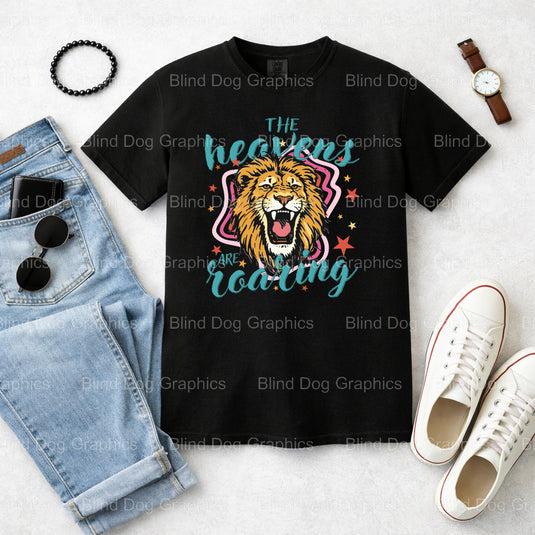 The Heavens Are Roaring – Christian Premade DTF Transfer (view 1 of 2) – by Blind Dog Graphics – Premade Transfers – Chris...