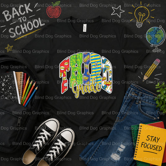 Third Grade Dude – School Premade DTF Transfer (view 1 of 2) – by Blind Dog Graphics – Premade Transfers – School DTF Tran...
