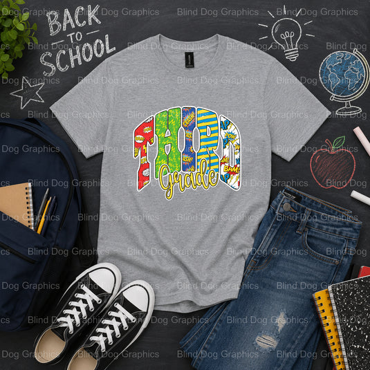 Third Grade Dude – School Premade DTF Transfer (view 2 of 2) – by Blind Dog Graphics – Premade Transfers – School DTF Tran...