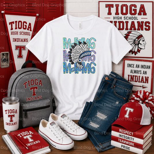 THS Circle Logo – Tioga High School Premade DTF Transfer (view 1 of 2) – by Blind Dog Graphics – Premade Transfers – Tioga...
