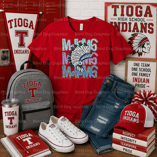 THS Circle Logo – Tioga High School Premade DTF Transfer (view 2 of 2) – by Blind Dog Graphics – Premade Transfers – Tioga...
