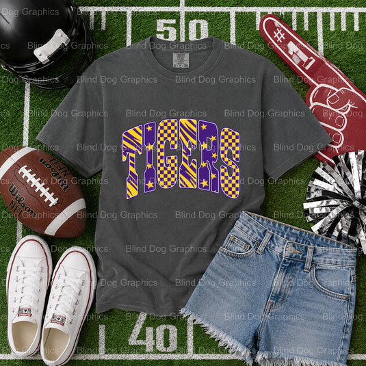 TIGERS FOOTBALL – Football Premade DTF Transfer (view 1 of 2) – by Blind Dog Graphics – Premade Transfers – Football, Sports