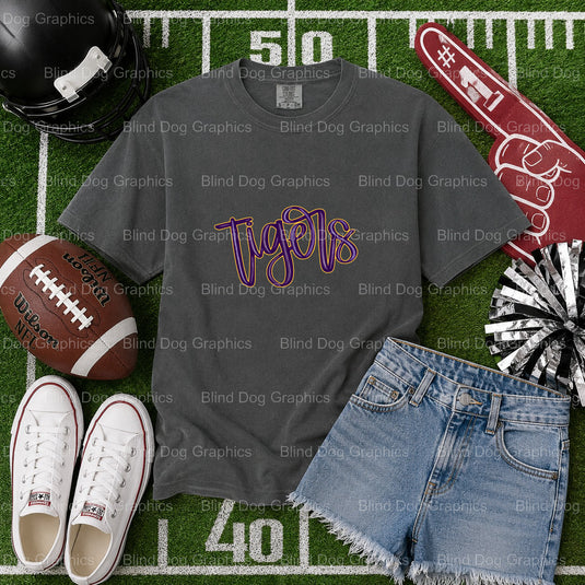 TIGERS – Football Premade DTF Transfer (view 2 of 2) – by Blind Dog Graphics – Premade Transfers – Football, Sports