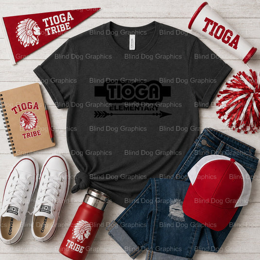 TIOGA ELEMENTARY SCHOOL EST. 1950 Circle Emblem – Tioga Elementary School Premade DTF Transfer (view 1 of 2) – by Blind Do...