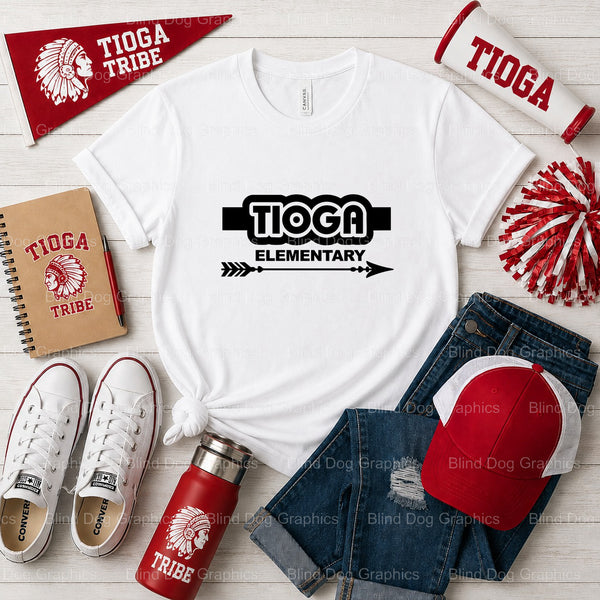 TIOGA ELEMENTARY SCHOOL EST. 1950 Circle Emblem – Tioga Elementary School Premade DTF Transfer (view 2 of 2) – by Blind Do...