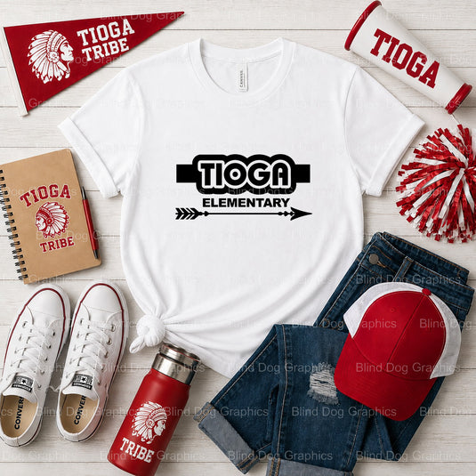 TIOGA ELEMENTARY SCHOOL EST. 1950 Circle Emblem – Tioga Elementary School Premade DTF Transfer (view 2 of 2) – by Blind Do...