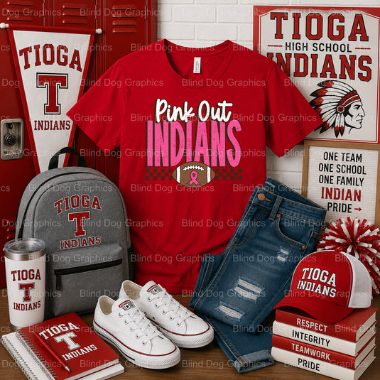 Tioga Indians Lacrosse – Tioga High School Premade DTF Transfer (view 2 of 2) – by Blind Dog Graphics – Premade Transfers...