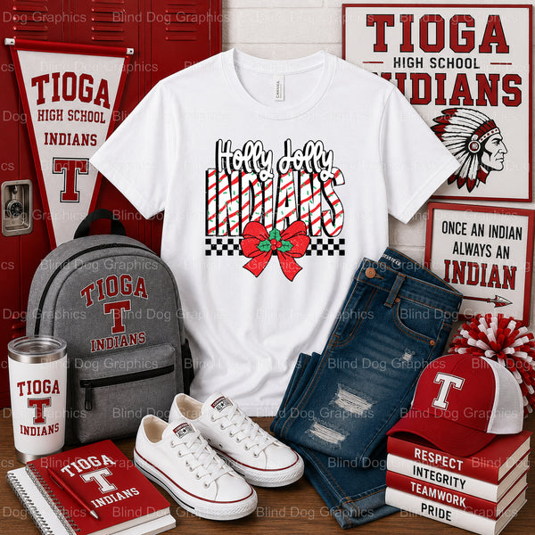 TIOGA INDIANS SENIOR 2024 – Tioga High School Premade DTF Transfer (view 1 of 2) – by Blind Dog Graphics – Premade Transfe...