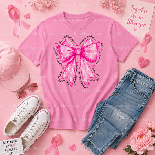 Together We Fight Together We Win - Breast Cancer Awareness Premade DTF Transfer (view 1 of 3) – by Blind Dog Graphics – P...