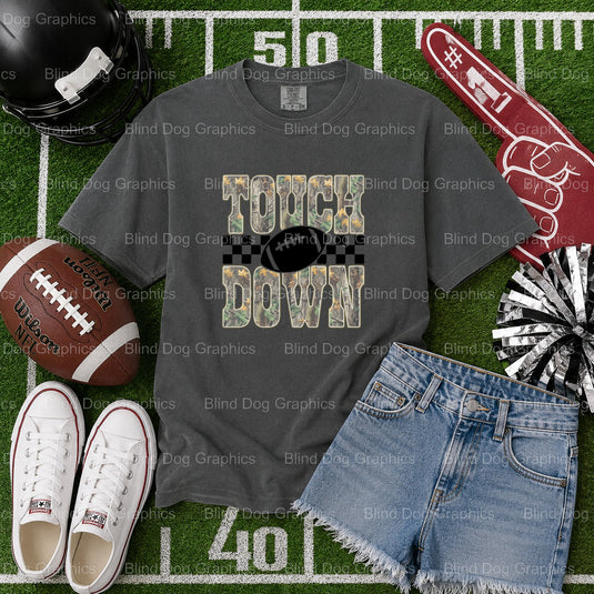 TOUCHDOWN FOOTBALL – Football Premade DTF Transfer (view 1 of 2) – by Blind Dog Graphics – Premade Transfers – Football, S...