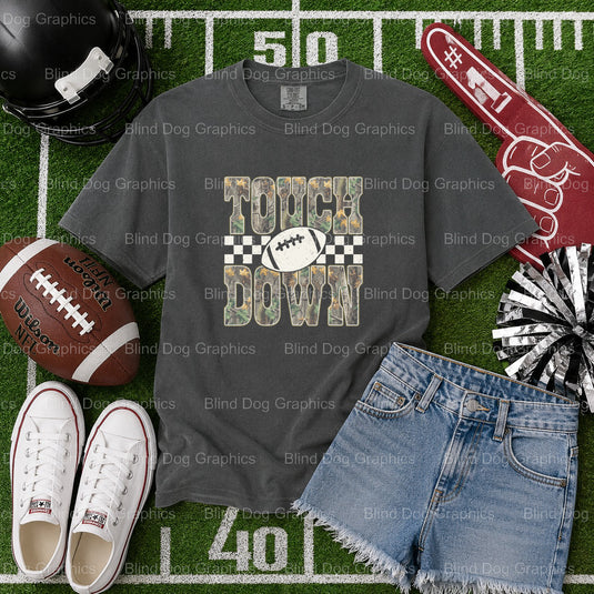 TOUCHDOWN – Football Premade DTF Transfer (view 1 of 2) – by Blind Dog Graphics – Premade Transfers – Football, Sports