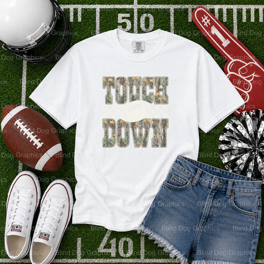 TOUCHDOWN – Football Premade DTF Transfer (view 2 of 2) – by Blind Dog Graphics – Premade Transfers – Football, Sports