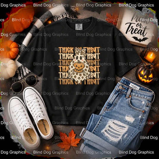Trick or Treat – Halloween Premade DTF Transfer (view 2 of 2) – by Blind Dog Graphics – Premade Transfers – Halloween, DTF...