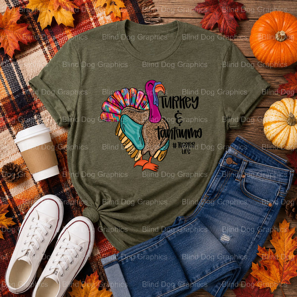 TURKEY & TANTRUMS TODDLER LIFE – Thanksgiving Premade DTF Transfer (view 2 of 2) – by Blind Dog Graphics – Premade Transfe...