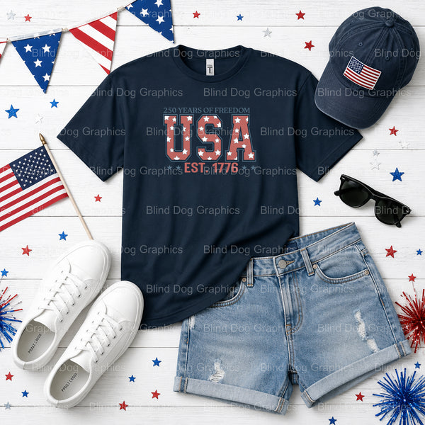 USA 1776 FREEDOM Eagle – Fourth Of July DTF Transfer (view 1 of 2) – by Blind Dog Graphics – Premade Transfers – Fourth Of...