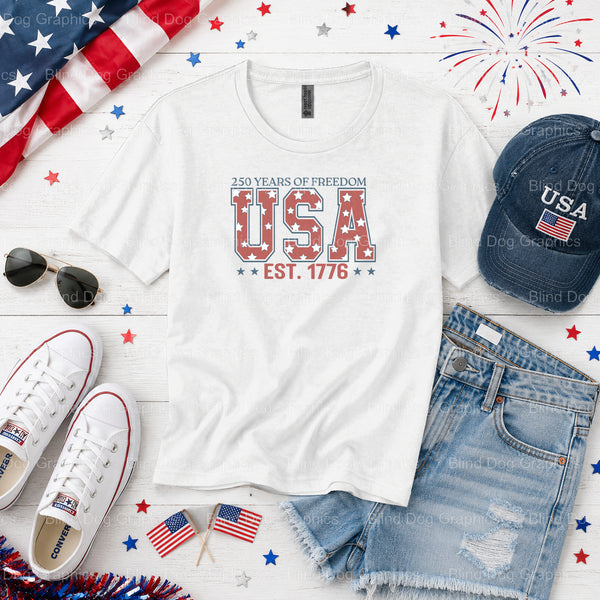USA 1776 FREEDOM Eagle – Fourth Of July DTF Transfer (view 2 of 2) – by Blind Dog Graphics – Premade Transfers – Fourth Of...