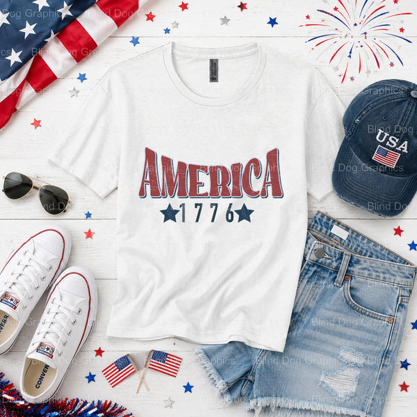 USA FREEDOM 4TH OF JULY – Fourth Of July DTF Transfer (view 2 of 2) – by Blind Dog Graphics – Premade Transfers – Fourth O...