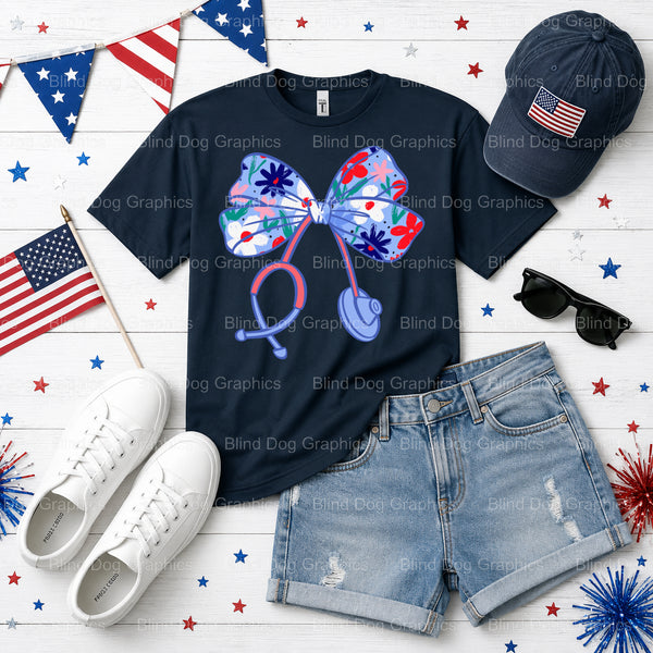 USA NURSE – Fourth Of July DTF Transfer (view 1 of 2) – by Blind Dog Graphics – Premade Transfers – Fourth Of July, Patriotic