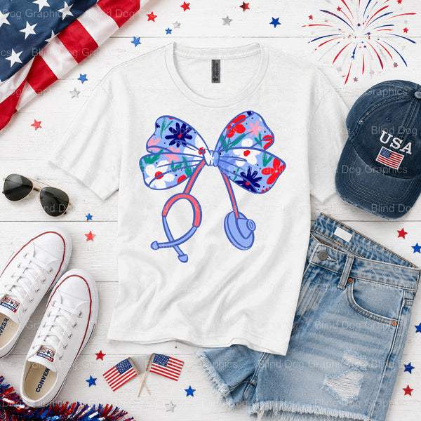 USA NURSE – Fourth Of July DTF Transfer (view 2 of 2) – by Blind Dog Graphics – Premade Transfers – Fourth Of July, Patriotic