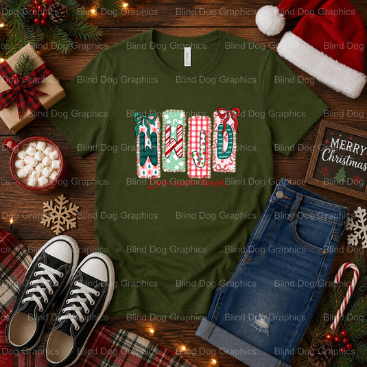 WWJD LOVE CAME DOWN – Christmas Premade DTF Transfer (view 2 of 2) – by Blind Dog Graphics – Premade Transfers – Christmas...