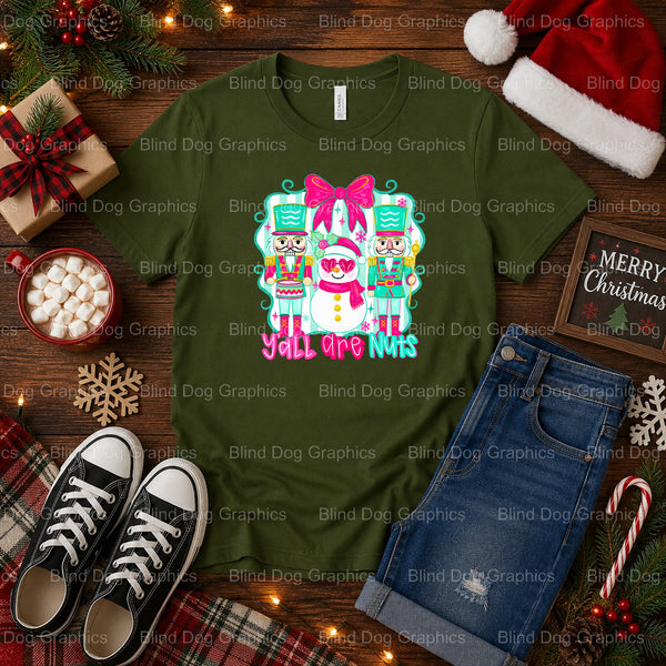 YALL ARE NUTS nut cracker – Christmas Premade DTF Transfer (view 1 of 2) – by Blind Dog Graphics – Premade Transfers – Chr...