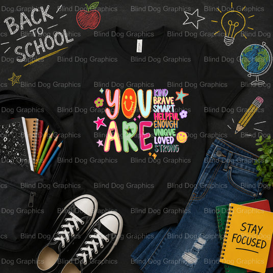 YOU ARE KIND. – School Premade DTF Transfer (view 1 of 2) – by Blind Dog Graphics – Premade Transfers – School DTF Transfe...